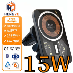 Cargador inalámbrico magnético rápido para coche con sensor automático personalizado, novedad <span class=keywords><strong>de</strong></span> 15W - Product Image 1