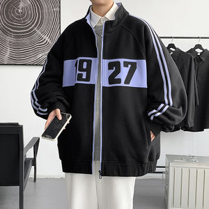 Cardigan fin personnalisé avec logo, style rétro américain, coupe oversize contrastée, respirant, pour printemps et automne - Product Image 3