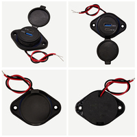 Cargador USB para Autobús, Carritos de Golf y Camiones, con Montaje Plano, DC 12/24V, Doble Puerto USB QC3.0, USB-A y Tipo-C, 5V3.1A
