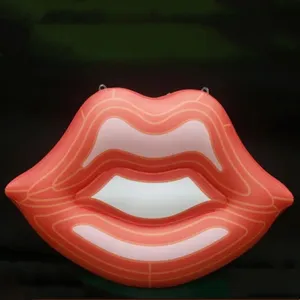 Tiup PVC Bentuk Bibir Merah Berbentuk Kolam Renang Mengambang Tempat Tidur Kursi Tiup Mainan Seksi