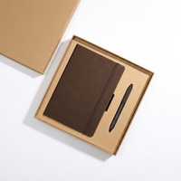 Liège | Feuilles de thé vert | Coffret de carnets A5 avec couverture en grains de café et stylo, idéal pour les cadeaux d'affaires