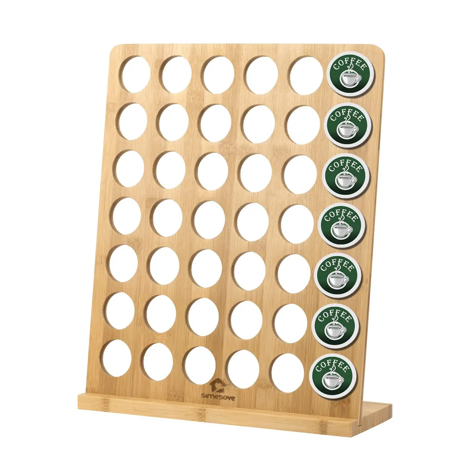 Bamboo coffee capsule storage organizer built-in Eco-friendly shelf