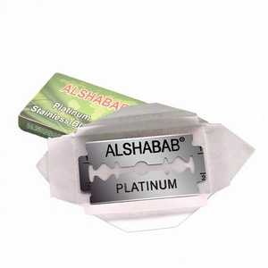 Cuchilla de Afeitar Profesional de Acero Inoxidable con Mango de Goma, 10 Piezas en una Caja - Product Image 3