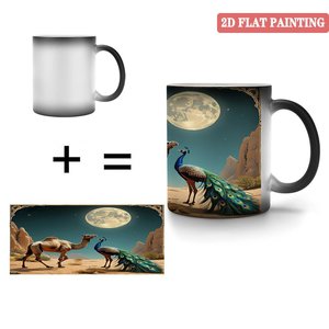 Frosted Black 11oz <b>Ceramic</b> Magic Mug Heat Changing <b>Cup</b> For Hot Beverages - Product Image 4