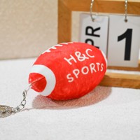 Porte-clés en peluche personnalisé ODM/OEM, ballon de rugby doux et flexible, cadeau adapté aux enfants, breloque en peluche