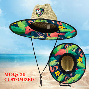 Chapeaux de paille de sauveteur en gros avec large bord de haute qualité, <span class=keywords><strong>chapeau</strong></span> de paille <span class=keywords><strong>sombrero</strong></span> pour <span class=keywords><strong>homme</strong></span>, voyage en plein air, été, plage - Product Image 1