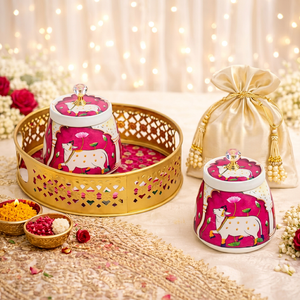 Design Magnifique Spice Jar Set Round Airtight Food <b>Storage</b> <b>Container</b> With Metal Lid Cartoon Cow Print <b>Kitchen</b> Use - Product Image 1