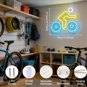Enseigne néon USB pour cycliste, en acrylique, à intensité variable, pour club cycliste, magasin extérieur, décoration <span class=keywords><strong>de</strong></span> photomaton - Product Image 2
