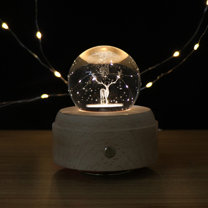 Bán Buôn Đèn Tâm Trạng 3D Đèn LED Cơ Sở Bằng Gỗ Đèn Ngủ Pha Lê Với Công Tắc Điều Chỉnh Độ Sáng Cảm Ứng Đèn Âm Nhạc Có Thể Sạc Lại - Product Image 1