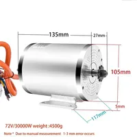 Moteur BLDC sans balais 72V 3000W pour trottinette électrique avec dissipateur thermique MY1020, moteur 48V 2000W pour trottinette électrique, vélo électrique, moto