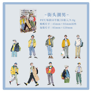 Paquete de 20 Hojas de Pegatinas PET, Serie de Estética de Moda: Decoraciones para Planificador con Temática de Personajes, Incluye 6 Diseños - Product Image 6