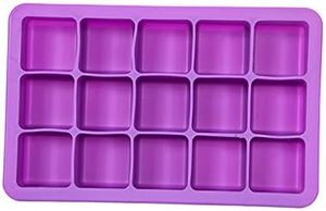 Elbee Home Lot de <span class=keywords><strong>2</strong></span> moules à glaçons en silicone violet écologique Plateau flexible de 15 cubes de glace à whisky réutilisable de qualité alimentaire sans BPA - Product Image 4