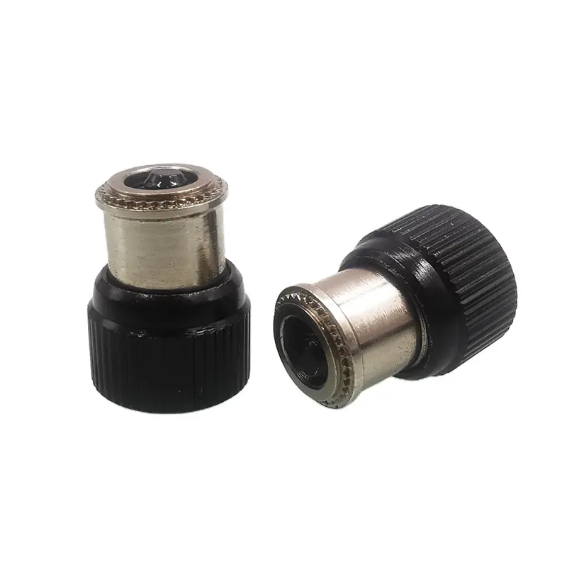 PF11-M3M4M5M6-0/1/2/3 BL nhôm knurling Knob PC Board nối Fastener Đen Mùa xuân-nạp Captive bảng điều chỉnh vít