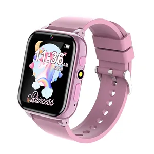 Jam tangan pintar anak 2024 "IPS persegi, jam tangan pintar layar sentuh pemutar musik dengan 26 game 1.5 Mah untuk anak laki-laki dan perempuan