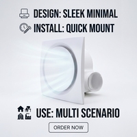 Ventilateur d'extraction de plafond silencieux commercial de 8 pouces pour la ventilation des salles de bain par conduits, 50 dB, alimenté en courant alternatif
