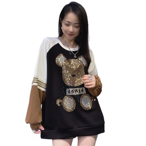 Felpa girocollo manica Raglan autunno Terry Anti-Pilling abbigliamento donna Trendy stampa animalier Design unico 0679 resistente - Product Image 1