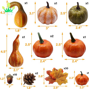 50 Uds. Juego de decoración de calabazas de otoño Mini calabaza Artificial hojas de otoño bellotas para el hogar centros de mesa de otoño mesas cosecha de Acción de Gracias - Product Image 2