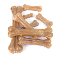 Os à mâcher pour chiens en cuir brut naturel pressé de 3/5/7 pouces, en forme d'os, fourniture d'usine pour les animaleries