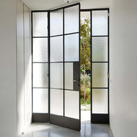 Puerta Francesa de Aluminio Moderna de Fábrica Original, Materiales para la Fabricación de Puertas y Ventanas de Aluminio, Aislamiento Térmico, Resistente a la Intemperie, Insonorizado