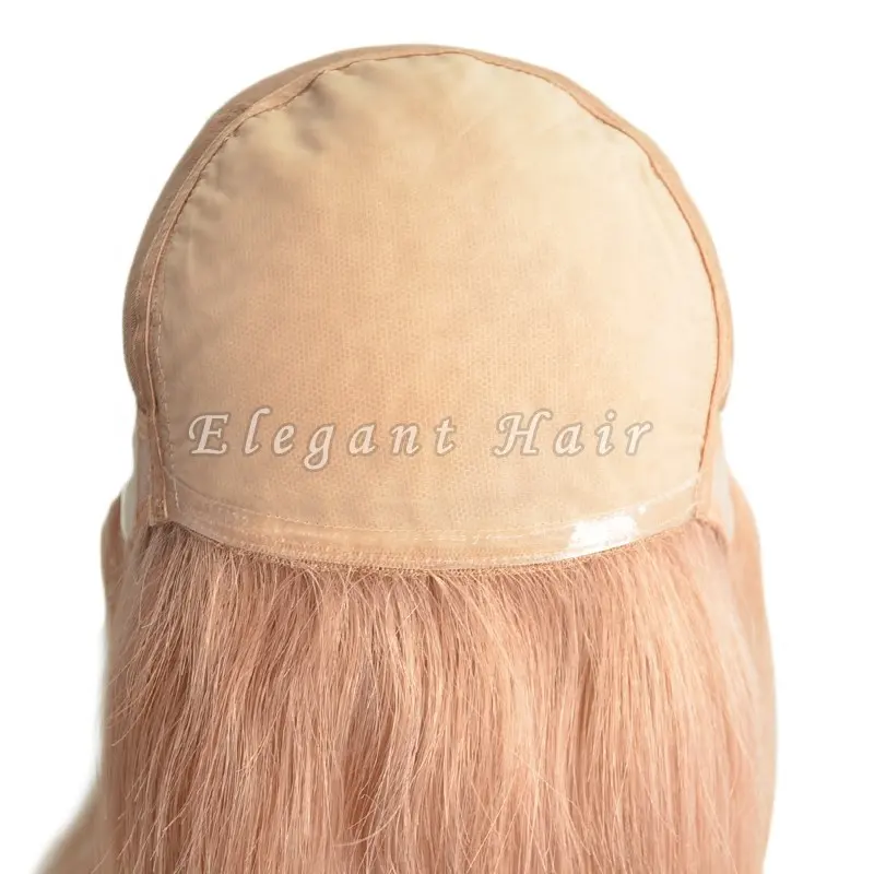 Cuticle Aligned European Virgin Human Hair Medical Grade Silicone Base Glueless Cap Full Lace Wig For Women