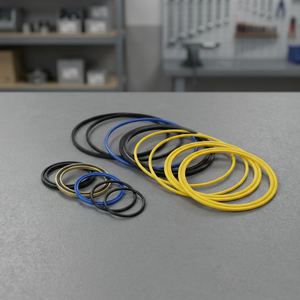 Kit de joints JCB 991/00125, pièces de machines de construction, joints toriques noirs, bleus, jaunes - Product Image 2