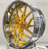 Nouvelles jantes forgées Sera en alliage à profil profond, finition or brossé, 26 pouces, marque FORGIATO Kelun, jante concave multi-rayons, roulement à billes