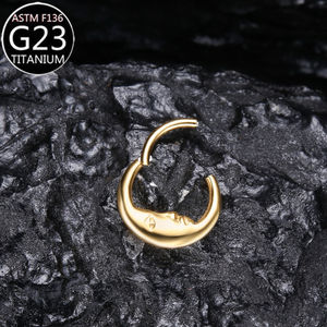 Anello per Naso in Titanio ASTM F136 a Forma di Luna, Gioielli per <span class=keywords><strong>Piercing</strong></span> al Naso, Septum, Orecchio, Daith, Rook, Gioielli per <span class=keywords><strong>Piercing</strong></span> Corporeo - Product Image 6