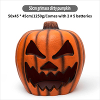 Lanterne citrouille en plastique de 50 cm, décorations d'Halloween, creuse et lumineuse, pour aménagement de scène extérieure de parc à thème