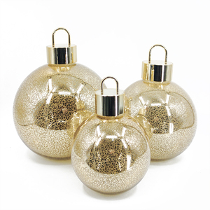 Bola <span class=keywords><strong>de</strong></span> cristal <span class=keywords><strong>de</strong></span> mercurio rojo antiguo, esfera <span class=keywords><strong>de</strong></span> sobremesa <span class=keywords><strong>de</strong></span> <span class=keywords><strong>Navidad</strong></span>, ornamento <span class=keywords><strong>de</strong></span> gran tamaño <span class=keywords><strong>con</strong></span> luces LED, 20/25/30 - Product Image 2