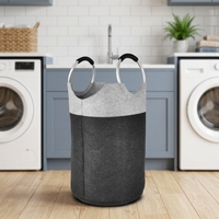Panier à linge en feutre avec poignée en métal, grande capacité, panier de rangement pour vêtements sales pour la maison, la chambre à coucher