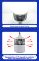 Lampe LED en aluminium Everstar haute puissance AC SMD 50W-150W, ampoule E27, haut lumen 90lm/w pour entrepôt/atelier/garage/maison/bureau