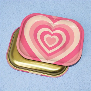 Carino con cuore rosa grazioso fiore di fragola, fiore di miele, disegno di latta in metallo per ragazza, vassoio di rotolamento in magazzino, regalo di san valentino - Product Image 3