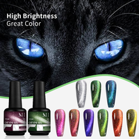 Menghe Cristal 3D aimant diamant paillettes opale paon oeil de chat gel vernis à ongles 9 couleurs paillettes gel vernis