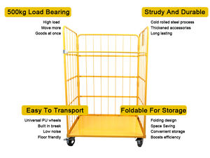 Aanpasbare Duurzame Draadlogistieke Kooi <span class=keywords><strong>Trolley</strong></span> Voor Veilig Goederenvervoer Voor Een Efficiënte Materiaalbehandeling - Product Image 3