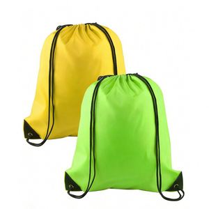 Wholesale <b>Drawstring</b> Bag Marathon Gym Traveling Sports Bags Waterproof Solid Color 210D Polyester Pull Rope <b>Backpack</b> - Product Image 3