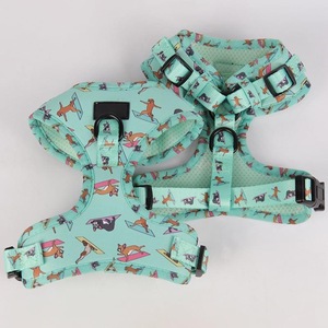 Harnais de luxe pour chien avec logo personnalisé, respirant, rembourré en maille, 3 points, anti-traction, en tissu Oxford, réglable avec poignée - Product Image 5