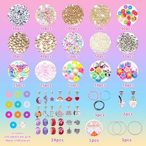 Set de Accesorios para Hacer Joyería DIY para Niñas, Cuentas de Arcilla Polimérica, Kits para Hacer Pulseras con Caja de Joyería - Product Image 3