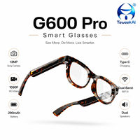 Lentes Inteligentes con IA G600Pro, Cámara de 13MP, Almacenamiento de 32GB, Asistente de Voz, Reconocimiento Visual para Viajes de Negocios y Vlogging