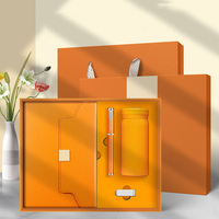 Ensemble de carnet de notes A5 de luxe personnalisé, 100 feuilles, journal d'affaires en PU avec stylo, tasse thermos et boîte cadeau, plusieurs couleurs - Couverture en cuir
