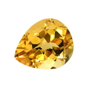 Natural Citrine loose gemstone Transparent yellow crystal quartz pear cut natural stone