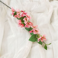 L-046 Grosir Bunga Bougainvillea Sutra Buatan Tunggal untuk Dekorasi Pernikahan Warna Ungu Pink Bunga Palsu