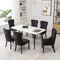 Mobilier de maison européen et américain Chaises de salle à manger confortables, élégantes et sophistiquées Chaises de salle à manger de luxe modernes avec anneau en fer