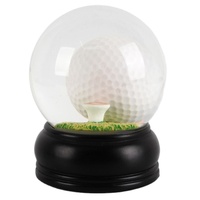 Globe à neige en verre sur base en résine, dôme à neige, balle de golf sur tee, logo personnalisé, souvenir de golf, cadeau sportif