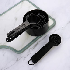 Alat dapur komersial Set hitam plastik sendok bumbu gelas ukur memanggang barbekyu PP bahan Rumah acara Leveler mengukur - Product Image 3