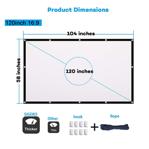 Salange XGIMI H3 Mogo <span class=keywords><strong>DLP</strong></span> LED Vải Phản Quang Nhà Hát Màn Hình Chiếu Dày 84 Inch Cho YG300 Projetor Chấp Nhận - Product Image 3
