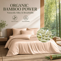 Ensemble de housse de couette en bambou, taille King, 4 pièces, ultra doux, respirant, anti-humidité, avec taies d'oreiller