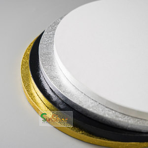 Vente en gros Planche à gâteau en carton ronde 8 10 12 14 16 18 pouces jetable or argent grandes planches à gâteau rondes en papier - Product Image 2