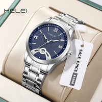 Nouvelle montre à quartz pour homme HELEI, sport décontracté, mode, acier inoxydable, 42 mm, étanche, avec aiguilles lumineuses et affichage de la date