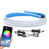 Bande LED universelle flexible et colorée pour voiture, étanche, avec fonction de feux de jour DRL et clignotants, contrôlable par application