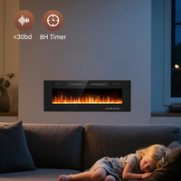 Cheminées électriques décoratives à LED avec télécommande, 50 pouces, style moderne, pour support TV, OEM ODM